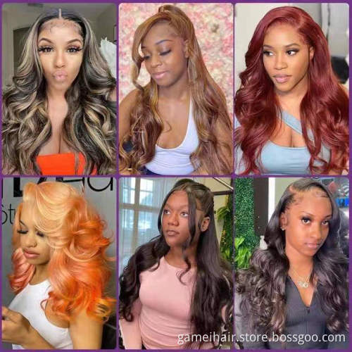 wholesale frontal custom wigs 100%  Body Wave 4*4" 13*4"  transparent Lace brazilian human hair lace front human hair wigs
